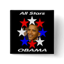 ALL STARS OBAMA Commemorative Pinback Buttons
