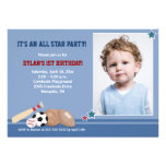 All Stars Sports *PHOTO* Birthday 5x7 Personalised Invite