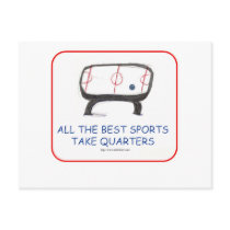 All the best sports take quarters postcards