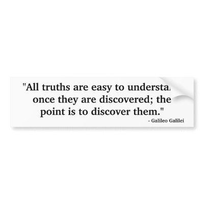 "All truths are easy to understand ..." Bumper Stickers by GinaRothfels