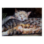 All Tuckered Out ACEO Art Trading Cards Business Cards