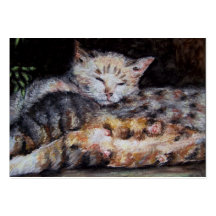 All Tuckered Out ACEO Art Trading Cards Business Cards