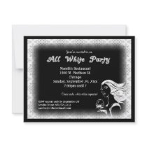 All White Attire Theme Party Invitation
