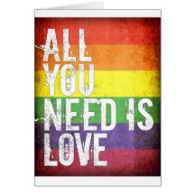 All You Need Is Love (grunge rainbow pattern) Card