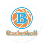 Allaire Orange Basketball Round Sticker