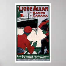 Allan Line - RMS Victorian Vintage Ship Ad Posters