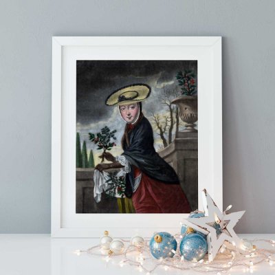 Allegory of December - Woman in Winter Dress Greeting Card by AntiqueImages