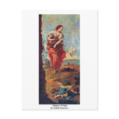 Allegory Of Hope By Guardi Francesco Postcard by Artcollection