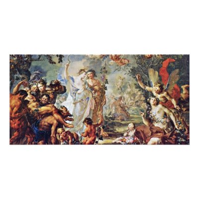 Allegory Of The Four Seasons By Platzer Johann Geo Picture Card by Artcollection