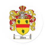 ALLEN FAMILY CREST -  ALLEN COAT OF ARMS stickers