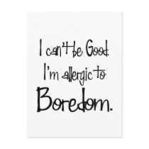 Allergic to Boredom Postcard