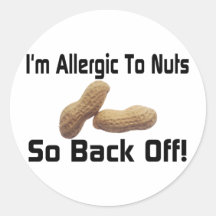 Allergic To Nuts Round Stickers