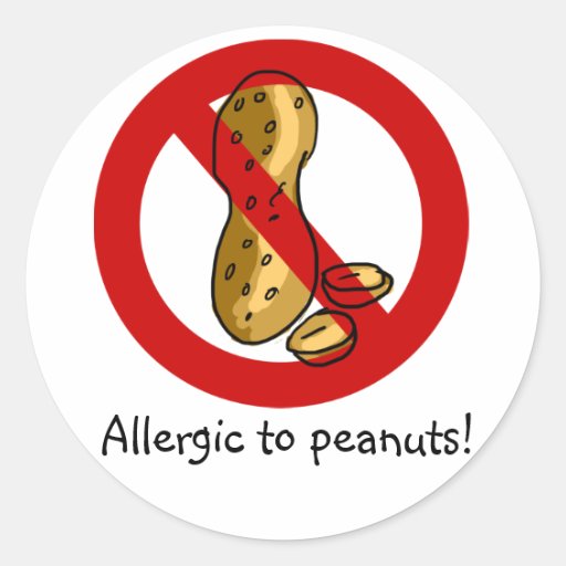 Allergic to peanuts stickers! round sticker Zazzle