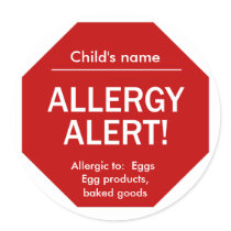 Allergy Alert stickers