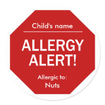 Allergy Alert stickers