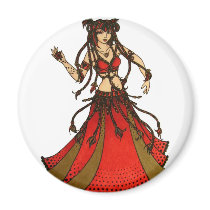 Alliecat Tribal belly Dancer Fridge Magnets