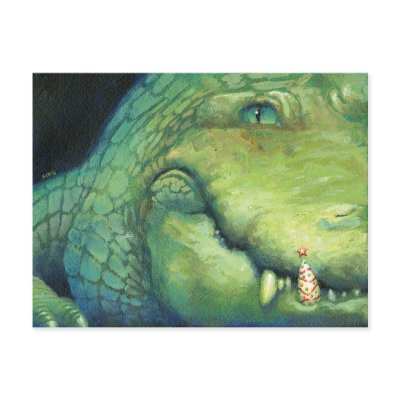 Alligator Christmas Card Post Cards by GalleryPalmBeach