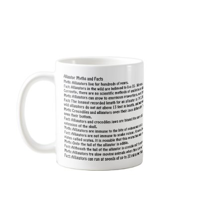 Alligator Myths And Facts Mugs by welcometofranksstore