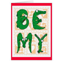 Alligator Valentine Greeting Cards
