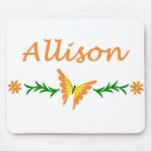 Allison (Orange Butterfly) Mouse Mat