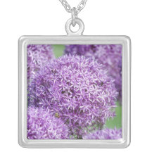 Allium Flowers Sterling Silver Necklace