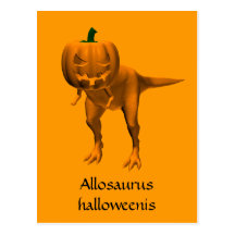 Allosaurus halloweenis postcard