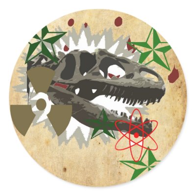 Allosaurus Round Sticker by CrazyGear
