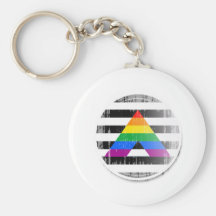 Ally Button distressed Key Chain