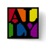 Ally Pop Square Black Button