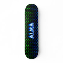 Alma blue fire Skatersollie skateboard.