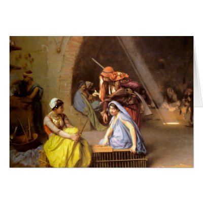 "Almehs Playing Chess In A Cafe", by Jean Leon Ger Greeting Card by cmoorecole