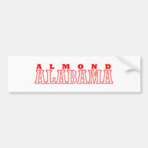 Almond, Alabama City Design Bumper Stickers