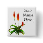 Aloe watercolor name tag pin
