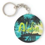 Aloha Aqua Sunset Keychain