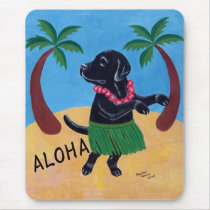 Aloha Black Labrador Mousemats