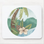 Aloha Coconut, Pineapple, Hibiscus Design Mousepad