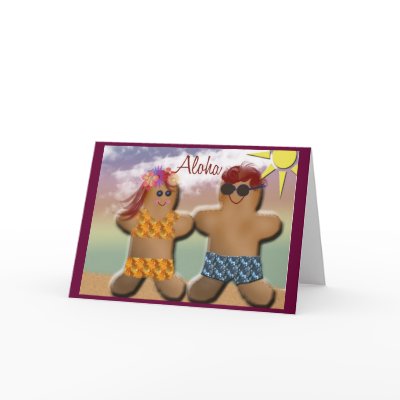 Aloha Gingerbread Men Card by aslentz