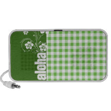 Aloha; Green Checkered; Gingham Laptop Speakers