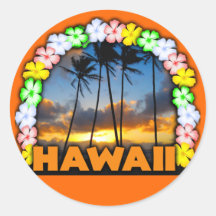 Aloha Hawaii Round Sticker