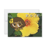 Aloha Honeys Hula Girl RSVP Card Custom Invites