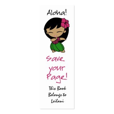 Aloha Honeys Skinny Bookmark Business Cards by DriveIndustries