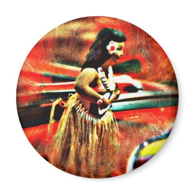 Aloha Hula Girl Fridge Magnets by RainwaterArt