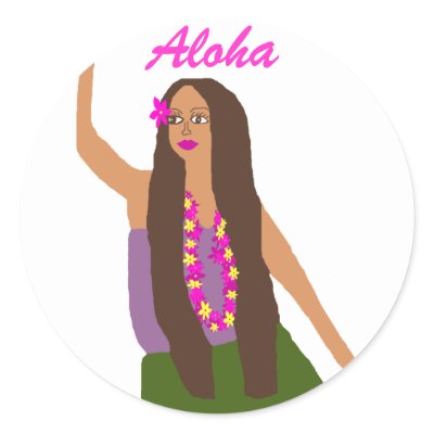 Aloha Hula Wahine (lady), Aloha stickers by marcya7