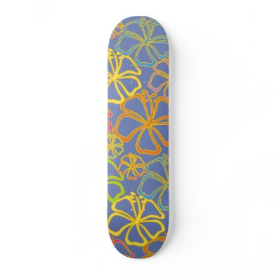Aloha Hybiscus Skateboard by andreacreations