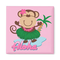 Aloha Monkey Magnet