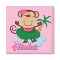 Aloha Monkey Magnet