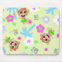 aloha monkey print mouse mat