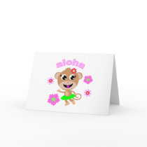 aloha monkey screen. greeting card