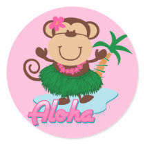Aloha Monkey Sticker