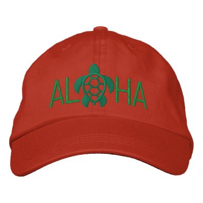Aloha Seaturtle Embroidered Baseball Caps by ThreadHeadLTD